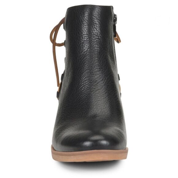 Korks Belaya Black Leather Lace Tie Up Ankle Boots - Picture 3 of 14